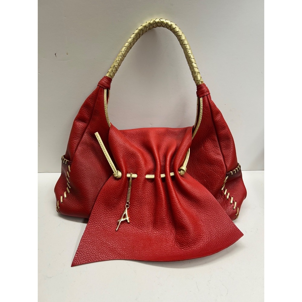 Andalossi Italian Red Leather Shoulder Bag